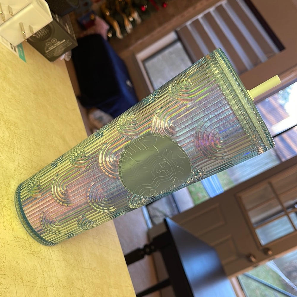 Light Bluegreen Art Deco Venti Starbucks Tumbler
